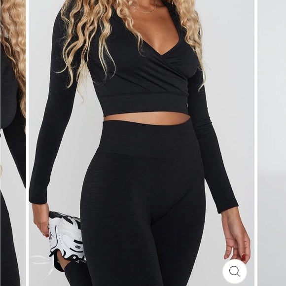 T/ala wearetala sculpt seamless wrap crop top in black - Picture 11 of 16